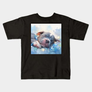 Sleepy Pit Bull Kids T-Shirt